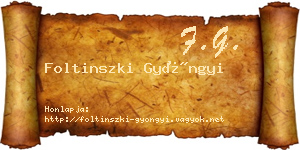 Foltinszki Gyöngyi névjegykártya